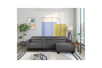 Reclinersoffa med hörn Loft24 Hörnsoffa Loft24 Carpari med elektrisk vilstol Grey Right-faced Artificial leather - Möbler - Soffa - Biosoffa & reclinersoffa