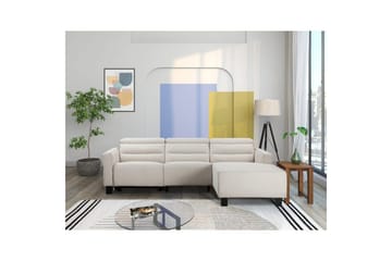 Reclinersoffa med hörn Loft24 Hörnsoffa Loft24 Carpari med elektrisk vilstol White Right-faced Belfast fabric - Möbler - Soffa - Biosoffa & reclinersoffa