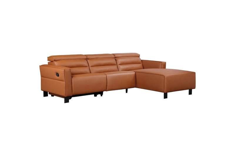 Reclinersoffa med hörn Loft24 Hörnsoffa Loft24 Carpari med manuell recliner Brown Right-faced Artificial leather - Möbler - Soffa - Biosoffa & reclinersoffa