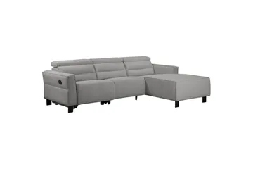 Reclinersoffa med hörn Loft24 Hörnsoffa Loft24 Carpari med manuell recliner Grey1 Right-faced Belfast fabric - Möbler - Soffa - Biosoffa & reclinersoffa