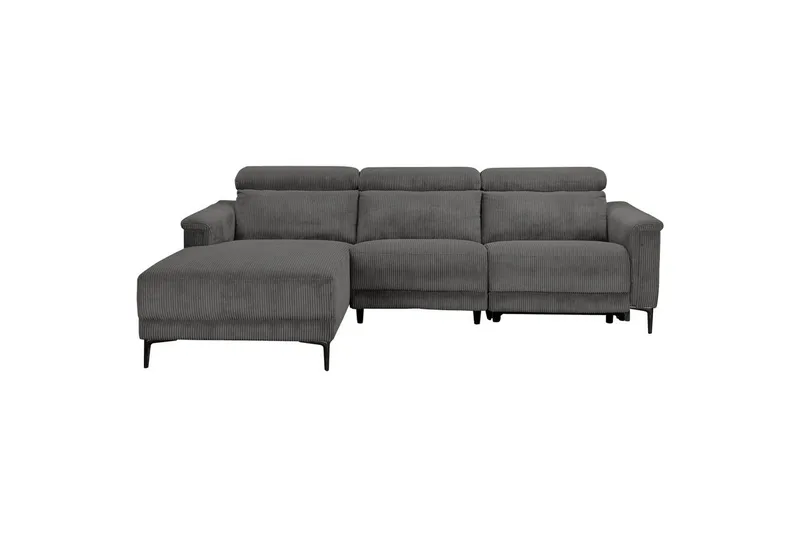 Reclinersoffa med hörn Loft24 Hörnsoffa Loft24 Lund med elektrisk recliner Grey Left-faced