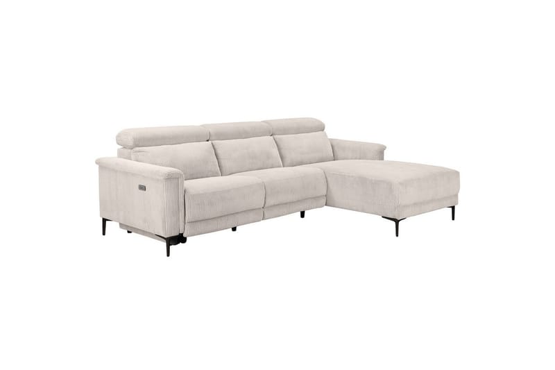 Reclinersoffa med hörn Loft24 Hörnsoffa Loft24 Lund med elektrisk recliner White Right-faced - Möbler - Soffa - Biosoffa & reclinersoffa