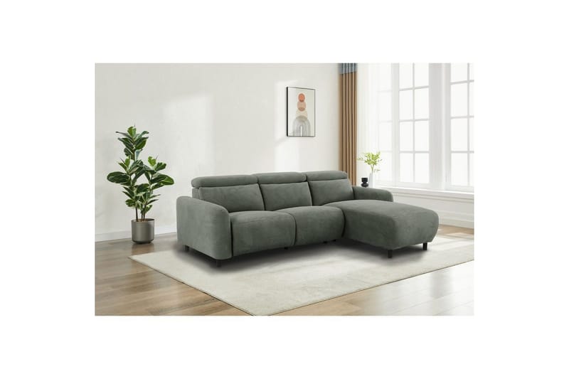 Reclinersoffa med hörn Loft24 Hörnsoffa Loft24 Skaane med manuell fåtölj Grey1 Manchester - Möbler - Soffa - Biosoffa & reclinersoffa