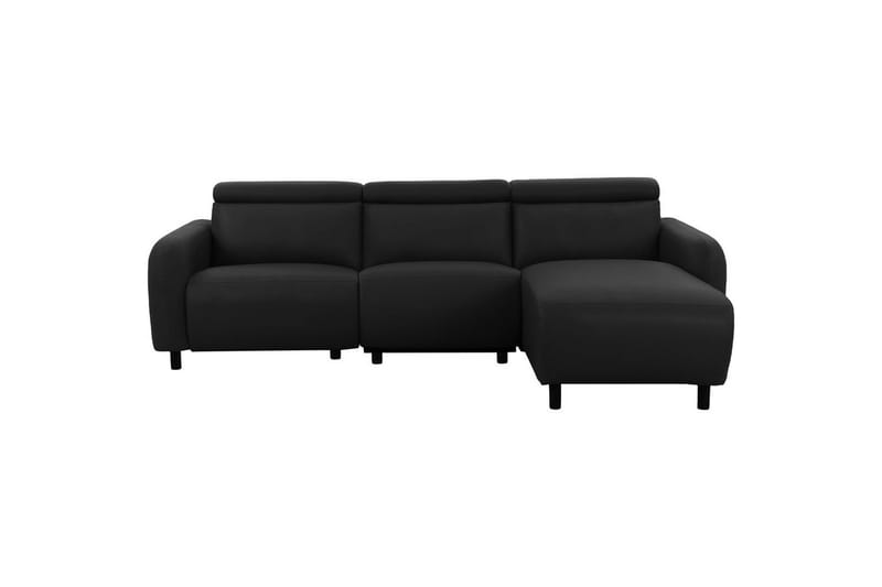 Reclinersoffa med hörn Loft24 Skaane Reclinersoffa 3-sits Black Right-faced Artificial leather