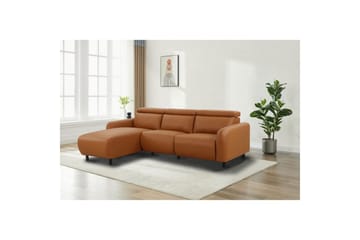 Reclinersoffa med hörn Loft24 Skaane Reclinersoffa 3-sits Brown Left-faced Artificial leather - Möbler - Soffa - Biosoffa & reclinersoffa