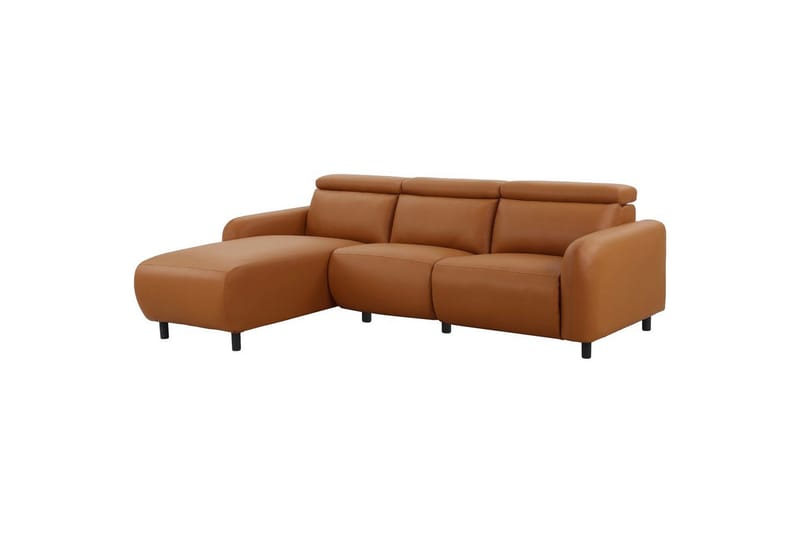 Reclinersoffa med hörn Loft24 Skaane Reclinersoffa 3-sits Brown Left-faced Artificial leather - Möbler - Soffa - Biosoffa & reclinersoffa