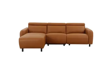 Reclinersoffa med hörn Loft24 Skaane Reclinersoffa 3-sits Brun Konstläder