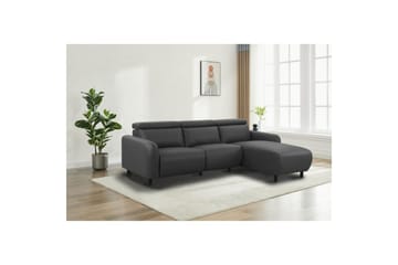 Reclinersoffa med hörn Loft24 Skaane Reclinersoffa 3-sits Grå Höger Konstläder - Möbler - Soffa - Biosoffa & reclinersoffa