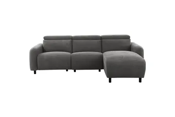 Reclinersoffa med hörn Loft24 Skaane Reclinersoffa 3-sits Grå Höger Manchester