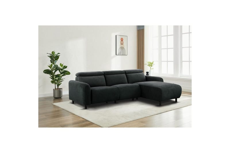 Reclinersoffa med hörn Loft24 Skaane Reclinersoffa 3-sits Grey Belfast fabric - Möbler - Soffa - Biosoffa & reclinersoffa