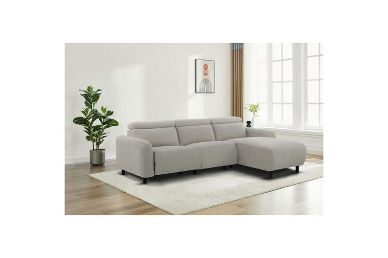 Reclinersoffa med hörn Loft24 Skaane Reclinersoffa 3-sits Grey Right-faced Manchester - Möbler - Soffa - Biosoffa & reclinersoffa