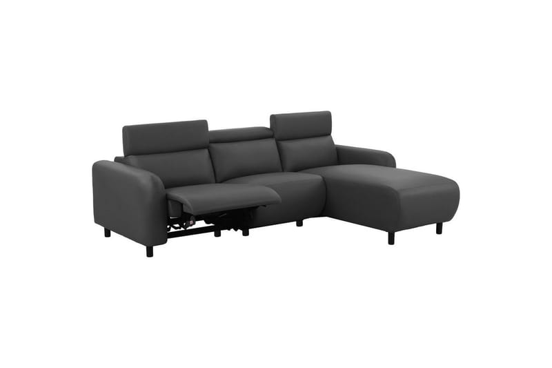 Reclinersoffa med hörn Loft24 Skaane Reclinersoffa 3-sits Grey1 Artificial leather - Möbler - Soffa - Biosoffa & reclinersoffa