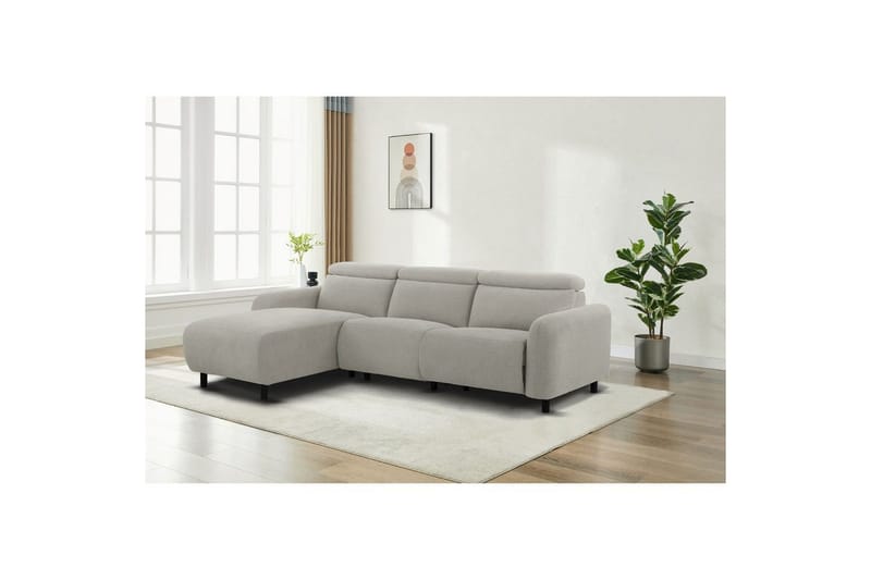 Reclinersoffa med hörn Loft24 Skaane Reclinersoffa 3-sits Grey1 Left-faced Manchester - Möbler - Soffa - Biosoffa & reclinersoffa