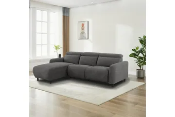 Reclinersoffa med hörn Loft24 Skaane Reclinersoffa 3-sits Grey1 Right-faced Manchester - Möbler - Soffa - Biosoffa & reclinersoffa