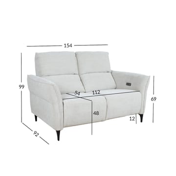 Reclinersoffa Näsdal 2-sits med elektrisk mekanism - ljusbeige - Möbler - Soffa - Biosoffa & reclinersoffa