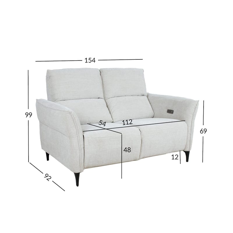 Reclinersoffa Näsdal 2-sits med elektrisk mekanism - ljusbeige - Möbler - Soffa - Biosoffa & reclinersoffa