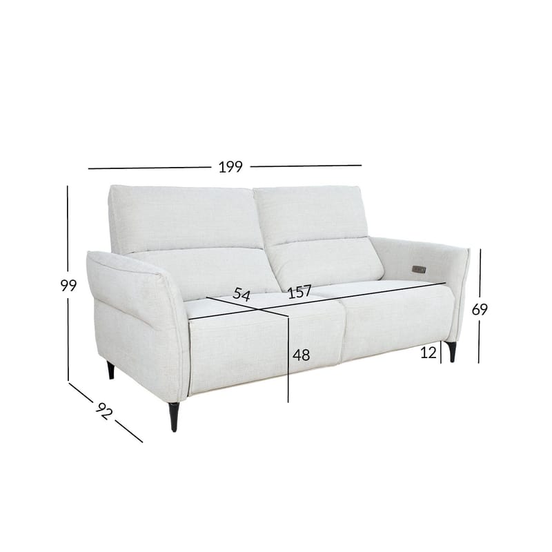 Reclinersoffa Näsdal 3-sits med elektrisk mekanism - ljusbeige - Möbler - Soffa - Biosoffa & reclinersoffa