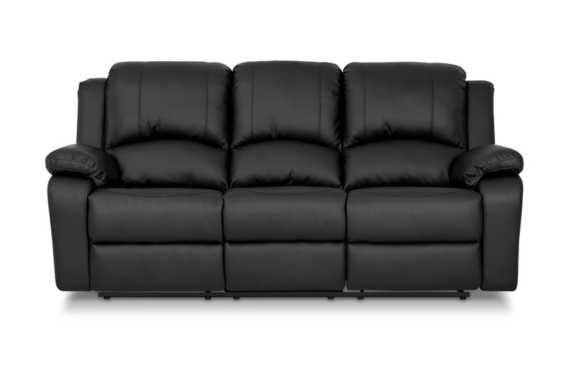 Reclinersoffa Norbo 3-sits Konstläder - Svart - Biosoffa & reclinersoffa - 3 sits biosoffa & reclinersoffa