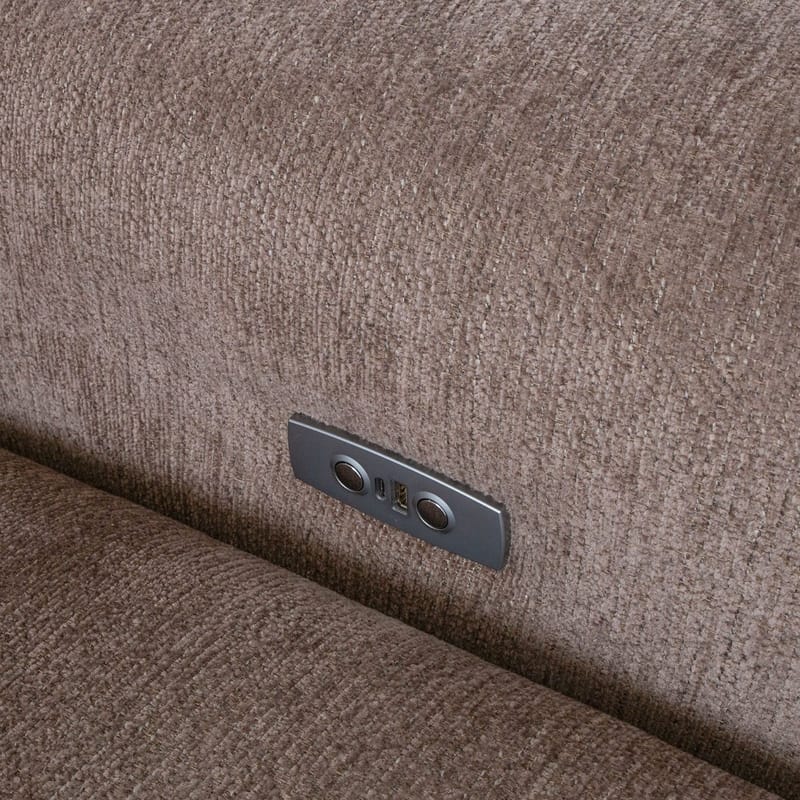 Reclinersoffa Nordan 2-sits elektrisk - ljusbrun med beige passpoal - Möbler - Soffa - Biosoffa & reclinersoffa