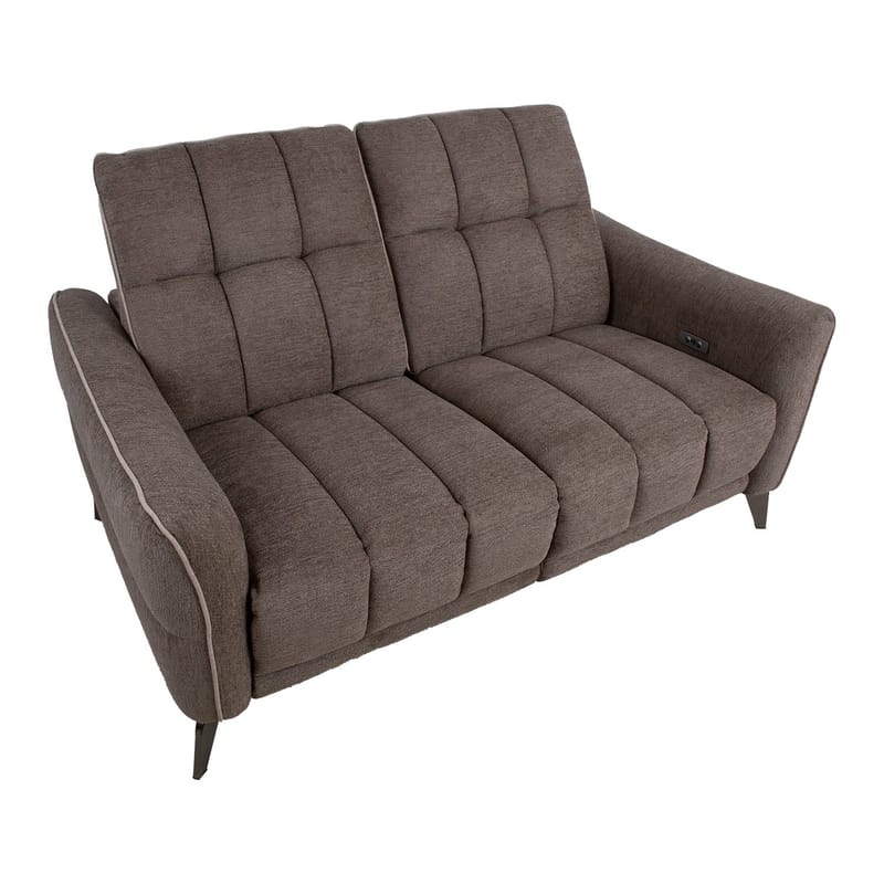 Reclinersoffa Nordan 2-sits elektrisk - ljusbrun med beige passpoal - Möbler - Soffa - Biosoffa & reclinersoffa