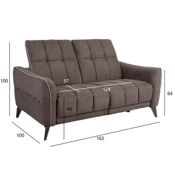 Reclinersoffa Nordan 2-sits elektrisk - ljusbrun med beige passpoal - Möbler - Soffa - Biosoffa & reclinersoffa