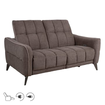 Reclinersoffa Nordan 2-sits elektrisk - ljusbrun med beige passpoal - Möbler - Soffa - Biosoffa & reclinersoffa
