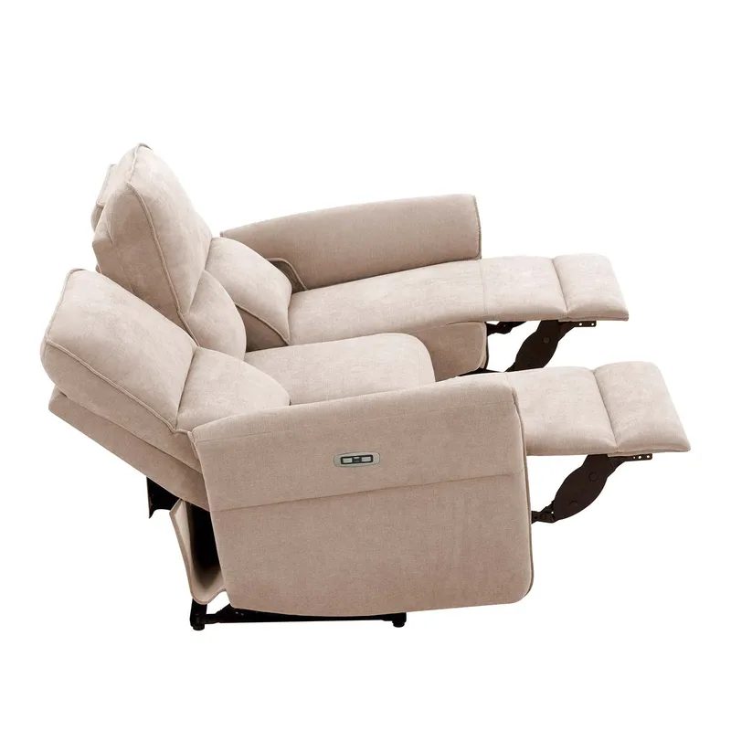 Reclinersoffa Ravdal 3-sits med elektrisk mekanism - ljusbrun - Möbler - Soffa - Biosoffa & reclinersoffa
