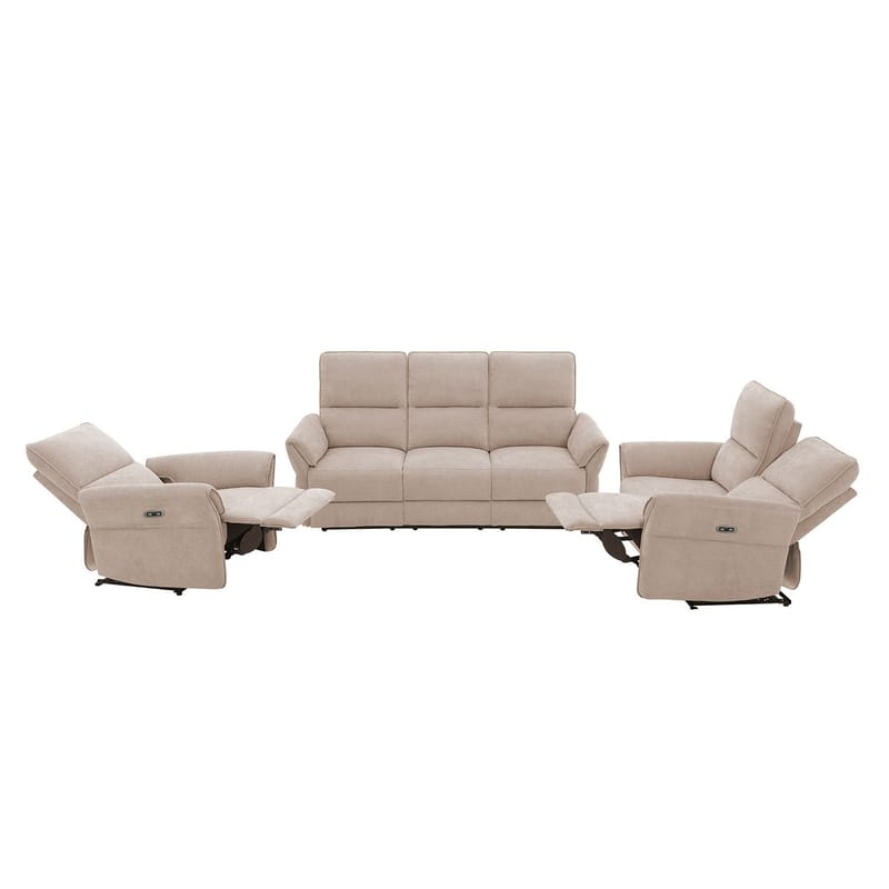 Reclinersoffa Ravdal 3-sits med elektrisk mekanism - ljusbrun - Möbler - Soffa - Biosoffa & reclinersoffa