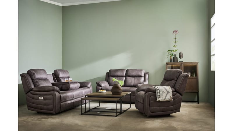 Reclinersoffa Rindal 3 Sits Manuell - brungrå - Möbler - Soffa - Biosoffa & reclinersoffa