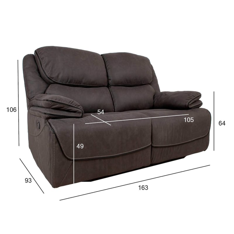 Reclinersoffa Sälmar 2-sits med manuell mekanism - grå - Möbler - Soffa - Biosoffa & reclinersoffa