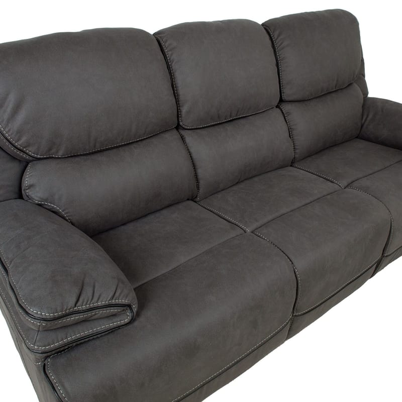 Reclinersoffa Sälmar 3-sits med manuell mekanism - grå - Möbler - Soffa - Biosoffa & reclinersoffa