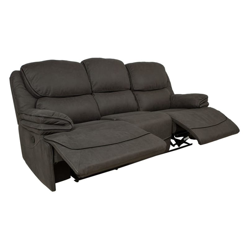Reclinersoffa Sälmar 3-sits med manuell mekanism - grå - Möbler - Soffa - Biosoffa & reclinersoffa
