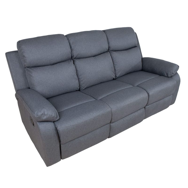 Reclinersoffa Toviny 3-sits med manuell mekanism - mörkgrå - Möbler - Soffa - Biosoffa & reclinersoffa