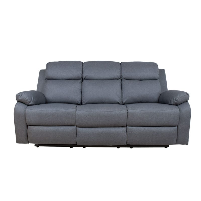 Reclinersoffa Toviny 3-sits med manuell mekanism - mörkgrå - Möbler - Soffa - Biosoffa & reclinersoffa