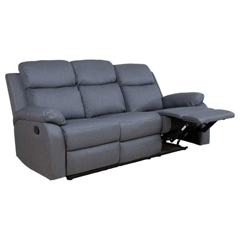 Reclinersoffa Toviny 3-sits med manuell mekanism - mörkgrå - Möbler - Soffa - Biosoffa & reclinersoffa