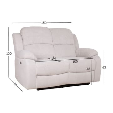 Reclinersoffa Tränor 2-sits med elektrisk mekanism - naturvit - Möbler - Soffa - Biosoffa & reclinersoffa