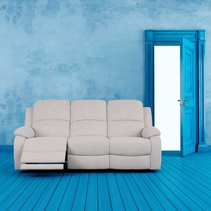 Reclinersoffa Tränor 3-sits med elektrisk mekanism - naturvit - Möbler - Soffa - Biosoffa & reclinersoffa