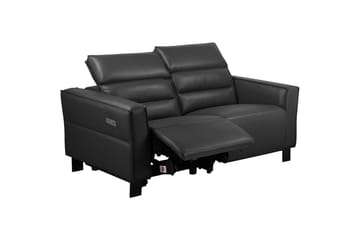 Reclinersoffa utan hörn Loft24 Carpari Reclinersoffa 2-sits Black Artificial leather - Möbler - Soffa - Biosoffa & reclinersoffa
