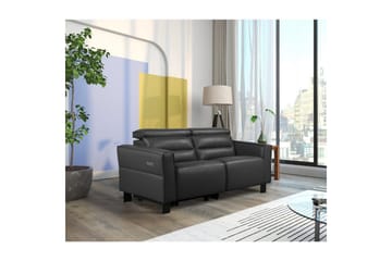 Reclinersoffa utan hörn Loft24 Carpari Reclinersoffa 2-sits Black Artificial leather - Möbler - Soffa - Biosoffa & reclinersoffa