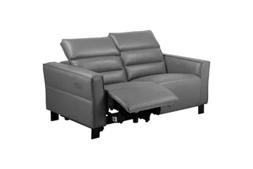Reclinersoffa utan hörn Loft24 Carpari Reclinersoffa 2-sits Grey Artificial leather - Möbler - Soffa - Biosoffa & reclinersoffa