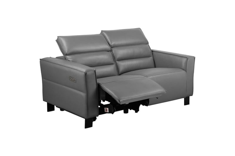Reclinersoffa utan hörn Loft24 Carpari Reclinersoffa 2-sits Grey Artificial leather - Möbler - Soffa - Biosoffa & reclinersoffa