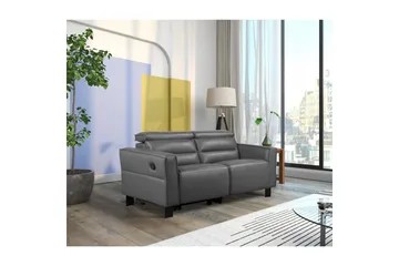 Reclinersoffa utan hörn Loft24 Carpari Reclinersoffa 2-sits Grey Artificial leather - Möbler - Soffa - Biosoffa & reclinersoffa