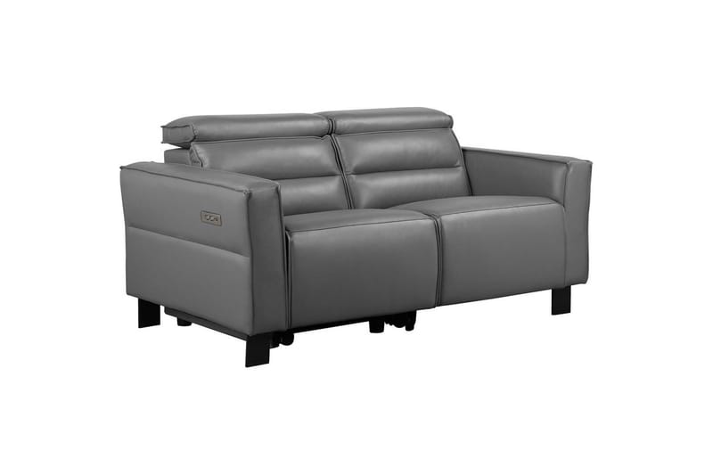 Reclinersoffa utan hörn Loft24 Carpari Reclinersoffa 2-sits Grey Artificial leather - Möbler - Soffa - Biosoffa & reclinersoffa