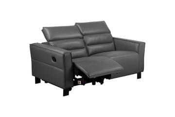 Reclinersoffa utan hörn Loft24 Carpari Reclinersoffa 2-sits Grey Artificial leather - Möbler - Soffa - Biosoffa & reclinersoffa