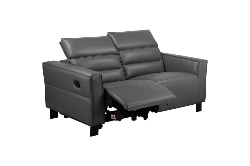 Reclinersoffa utan hörn Loft24 Carpari Reclinersoffa 2-sits Grey Artificial leather - Möbler - Soffa - Biosoffa & reclinersoffa