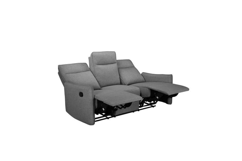 Reclinersoffa utan hörn Loft24 Lugo Reclinersoffa 3-sits Grey 100% polyester - Möbler - Soffa - Biosoffa & reclinersoffa
