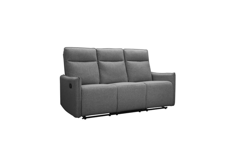 Reclinersoffa utan hörn Loft24 Lugo Reclinersoffa 3-sits Grey 100% polyester - Möbler - Soffa - Biosoffa & reclinersoffa