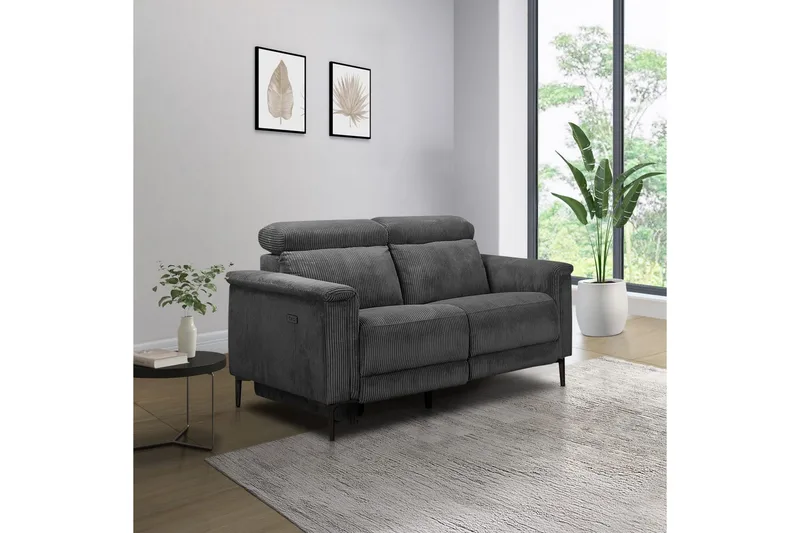 Reclinersoffa utan hörn Loft24 Lund Reclinersoffa 2-sits Grå - Möbler - Soffa - Biosoffa & reclinersoffa