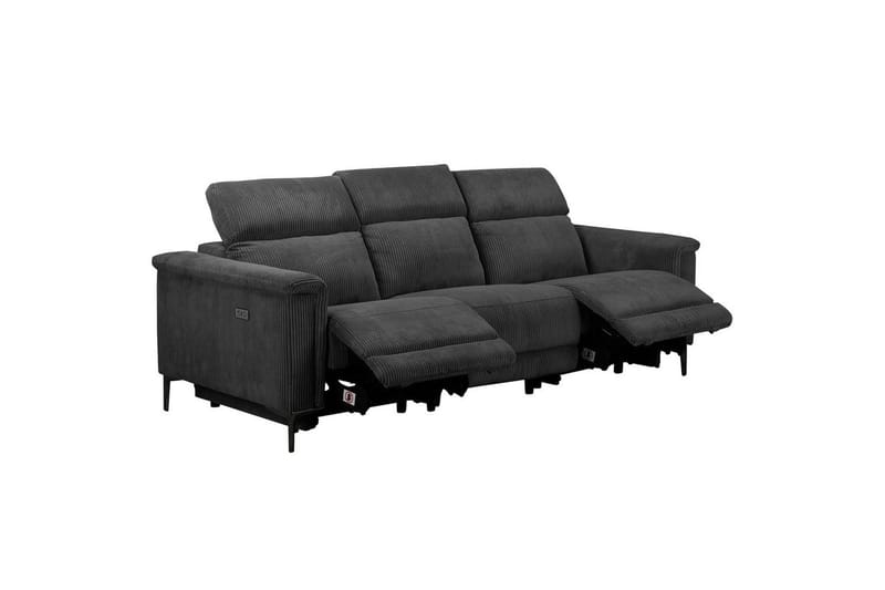 Reclinersoffa utan hörn Loft24 Lund Reclinersoffa 3-sits Grå - Möbler - Soffa - Biosoffa & reclinersoffa