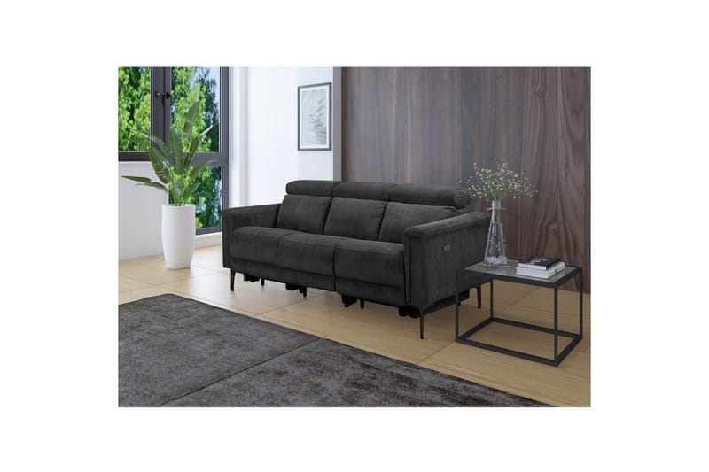 Reclinersoffa utan hörn Loft24 Lund Reclinersoffa 3-sits Grå - Möbler - Soffa - Biosoffa & reclinersoffa